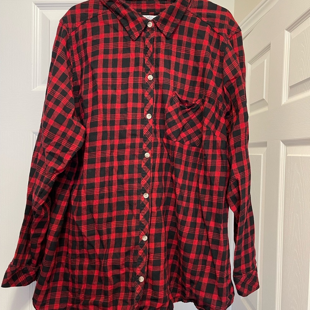 Croft and Barrie Buffalo plaid button down flannel